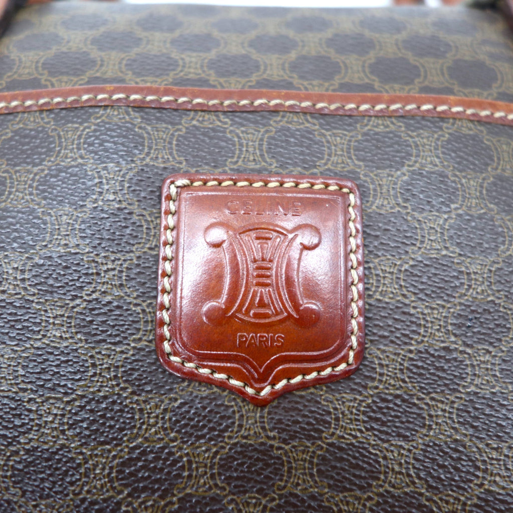 CELINE Borsa mini Boston Macadam Made in Italy Marrone PVC Pelle M10 Vintage