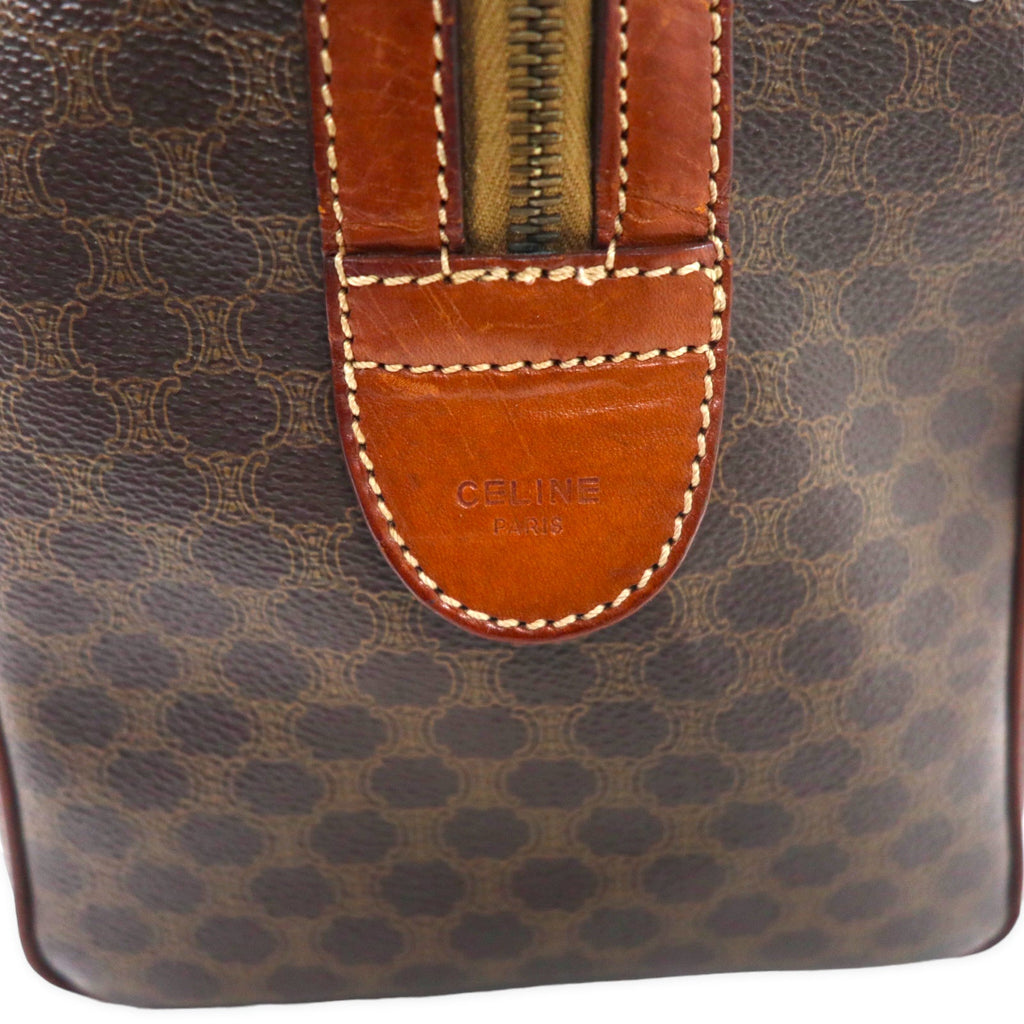 CELINE Borsa mini Boston Macadam Made in Italy Marrone PVC Pelle M10 Vintage