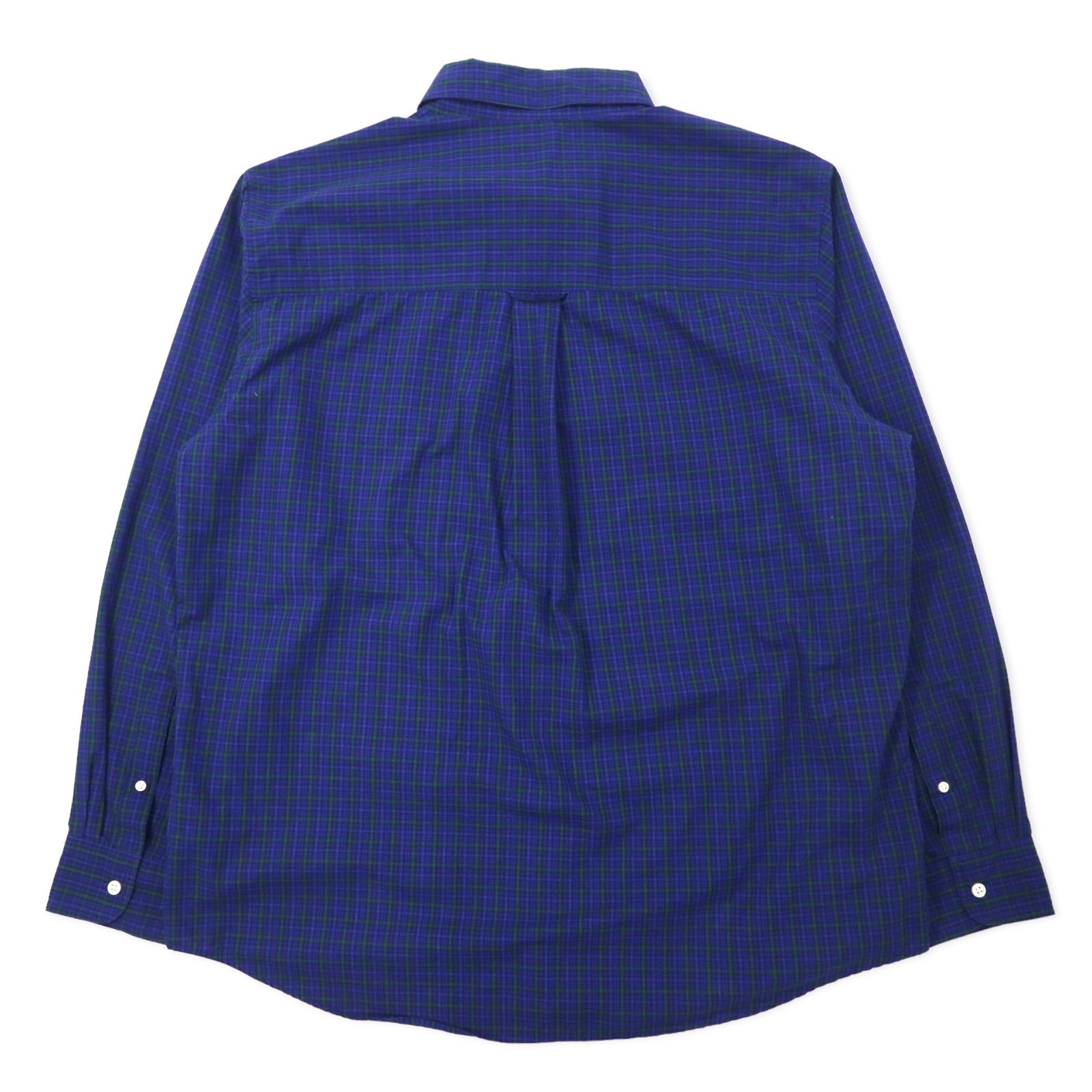 Camicia Button-down CHAPS XL Blu navy a quadri Cotone EASY CARE Logo ricamato