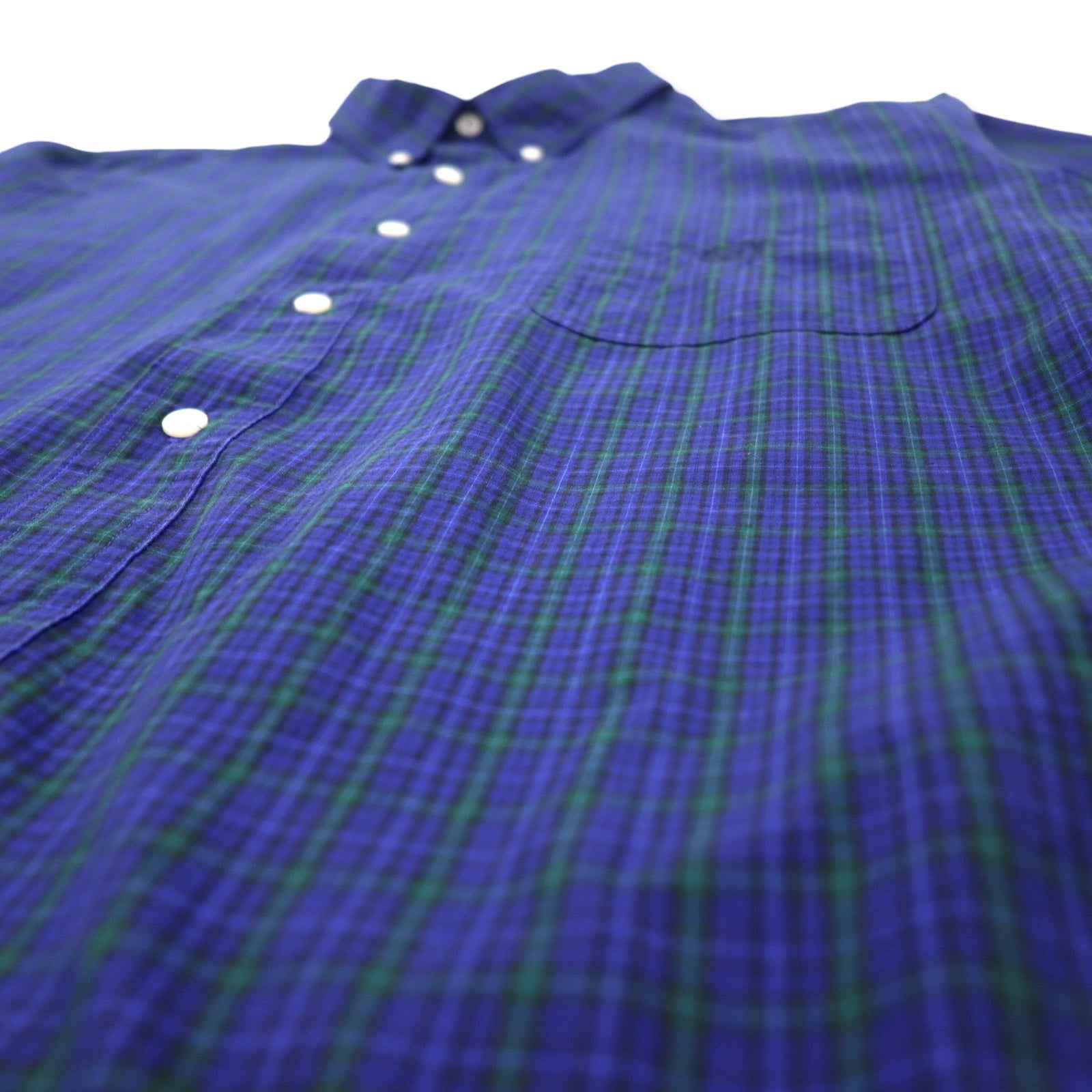 Camicia Button-down CHAPS XL Blu navy a quadri Cotone EASY CARE Logo ricamato