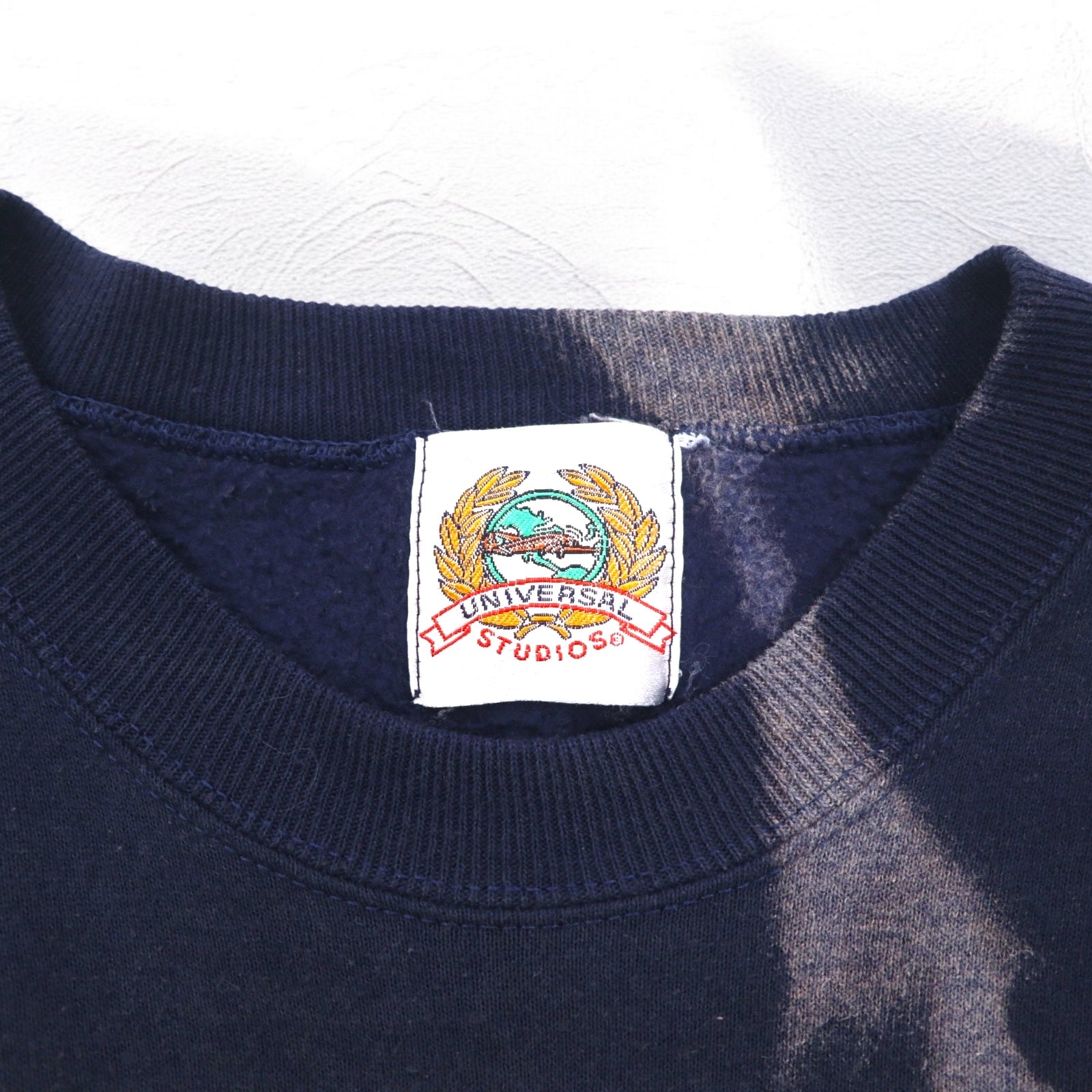 Anni '90 UNIVERSAL STUDIOS Felpa tie-dye ricamata L blu navy, interno felpato