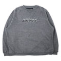 PERRY ELLIS AMERICA ACTIVE Anni '90 Logo ricamato Felpa L Grigio Cotone Fodera in rete Scollo a V frontale