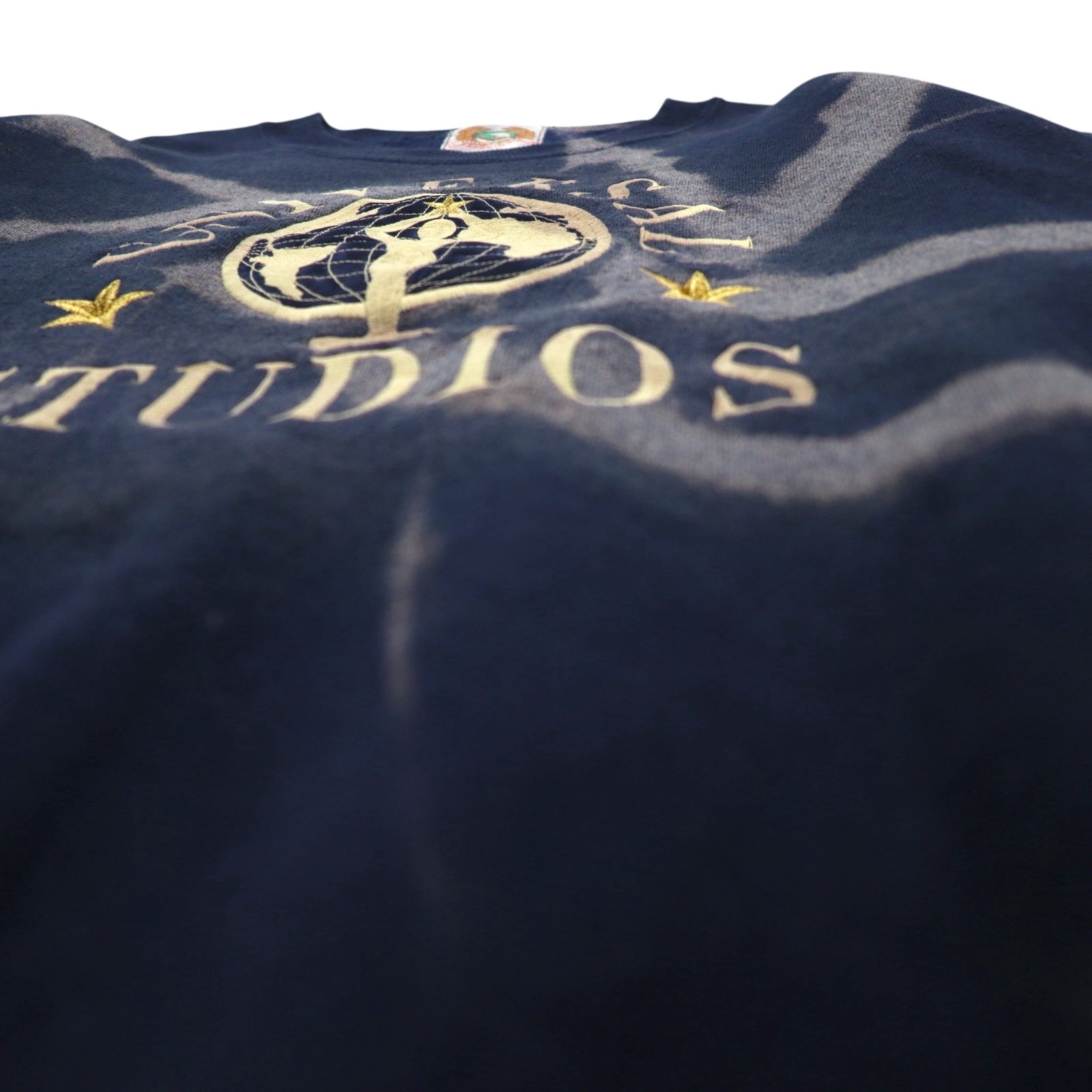 Anni '90 UNIVERSAL STUDIOS Felpa tie-dye ricamata L blu navy, interno felpato