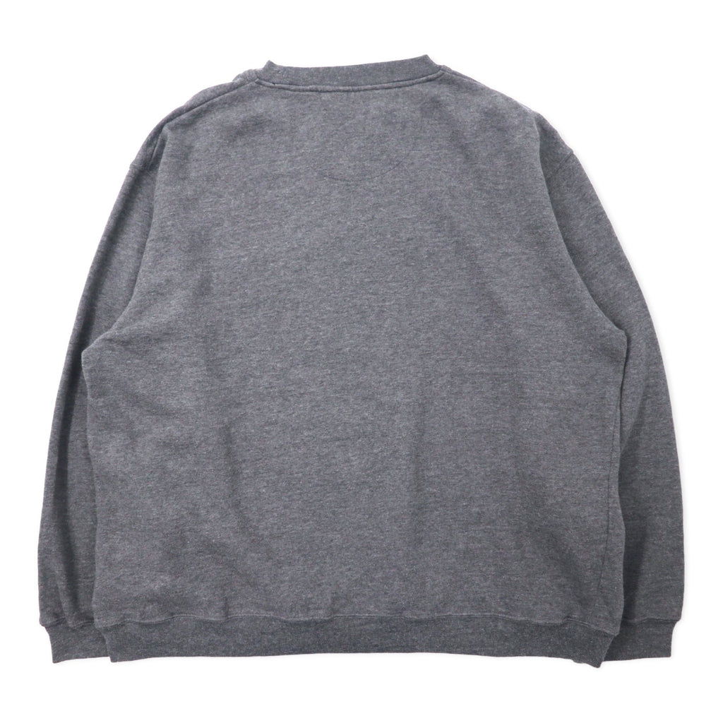 PERRY ELLIS AMERICA ACTIVE Anni '90 Logo ricamato Felpa L Grigio Cotone Fodera in rete Scollo a V frontale