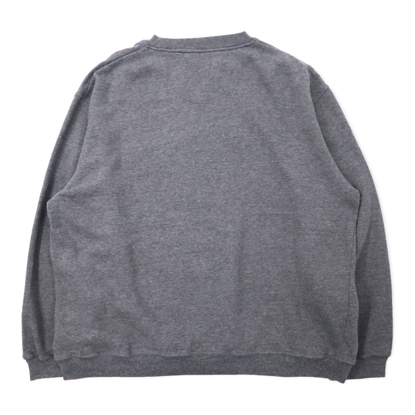 PERRY ELLIS AMERICA ACTIVE Anni '90 Logo ricamato Felpa L Grigio Cotone Fodera in rete Scollo a V frontale