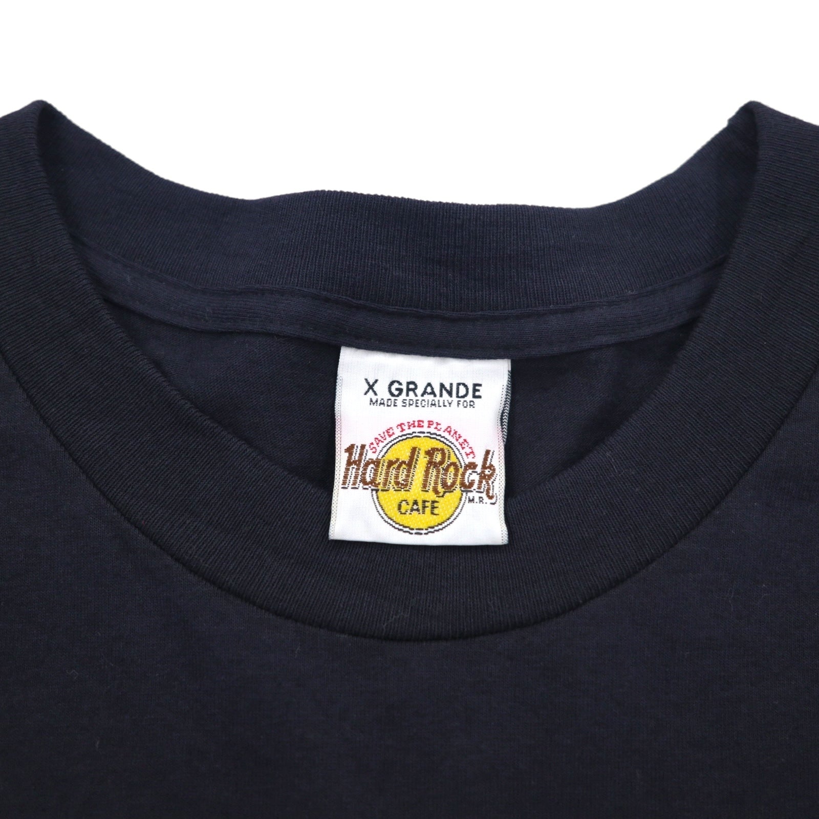 Hard Rock CAFE anni '90 T-shirt con logo stampato XL nera chitarra basso CANCUN made in Mexico