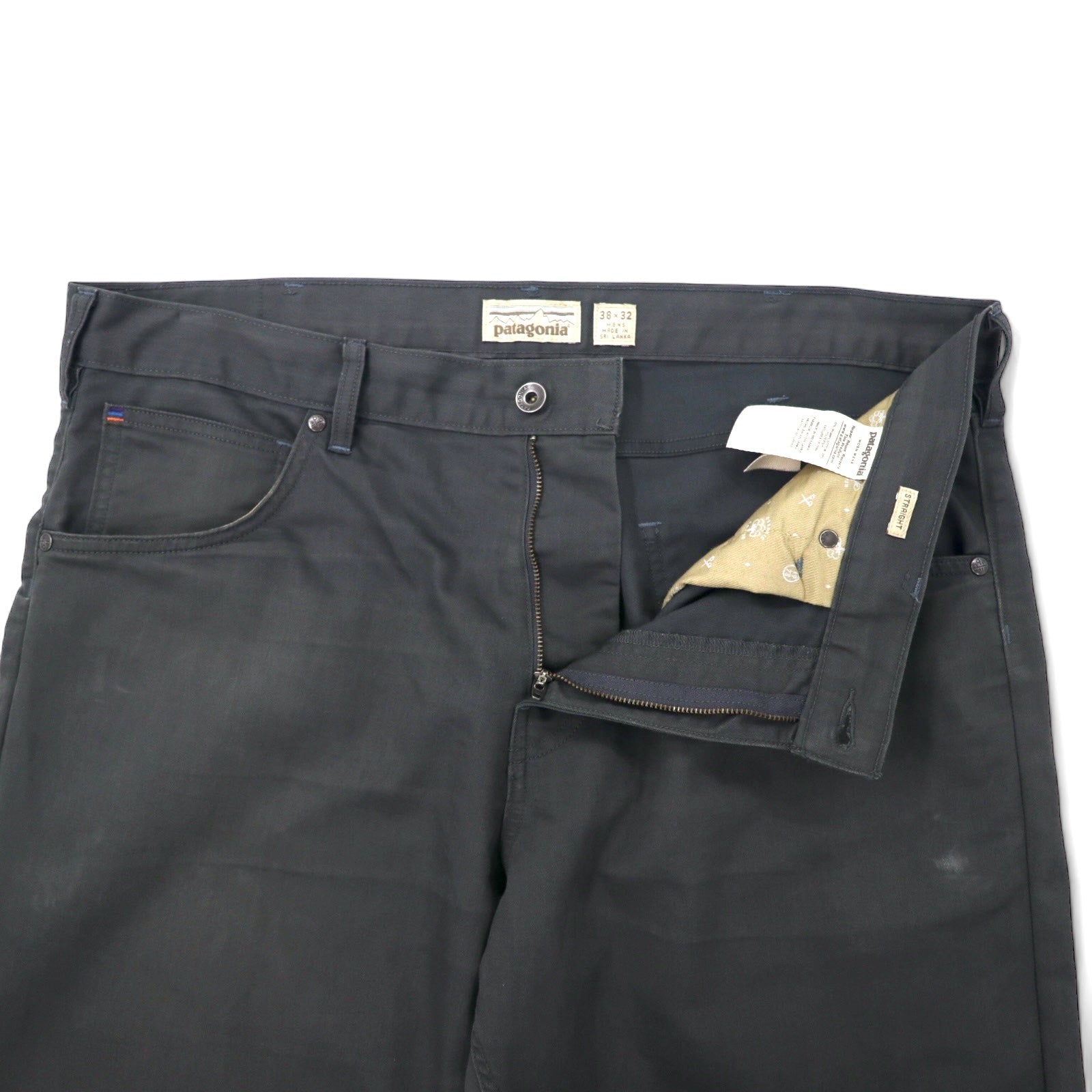 patagonia Twill Jeans 38 grigio cotone cerniera TWILL JEANS 56490FA19 prodotto in Sri Lanka