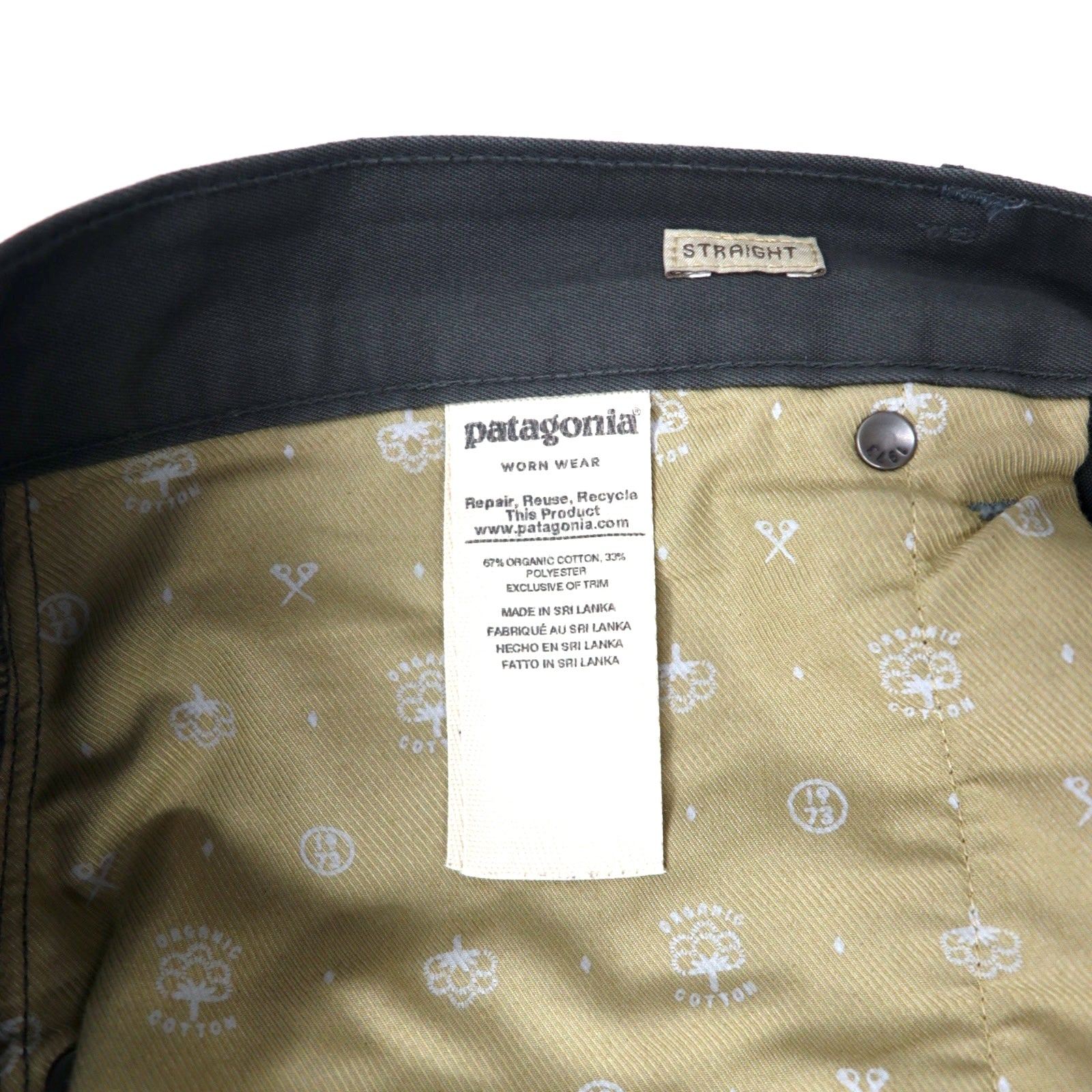 patagonia Twill Jeans 38 grigio cotone cerniera TWILL JEANS 56490FA19 prodotto in Sri Lanka