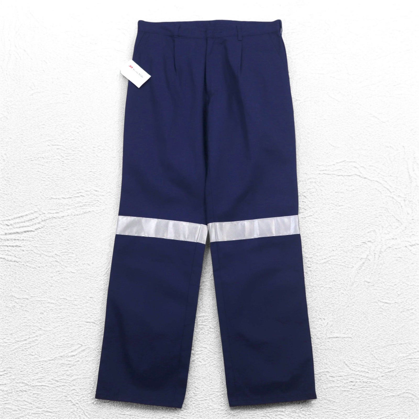 Hard Yakka Pantaloni da Lavoro con Pinces Riflettenti L Blu Navy Cotone 3M Scotchlite Nuovo