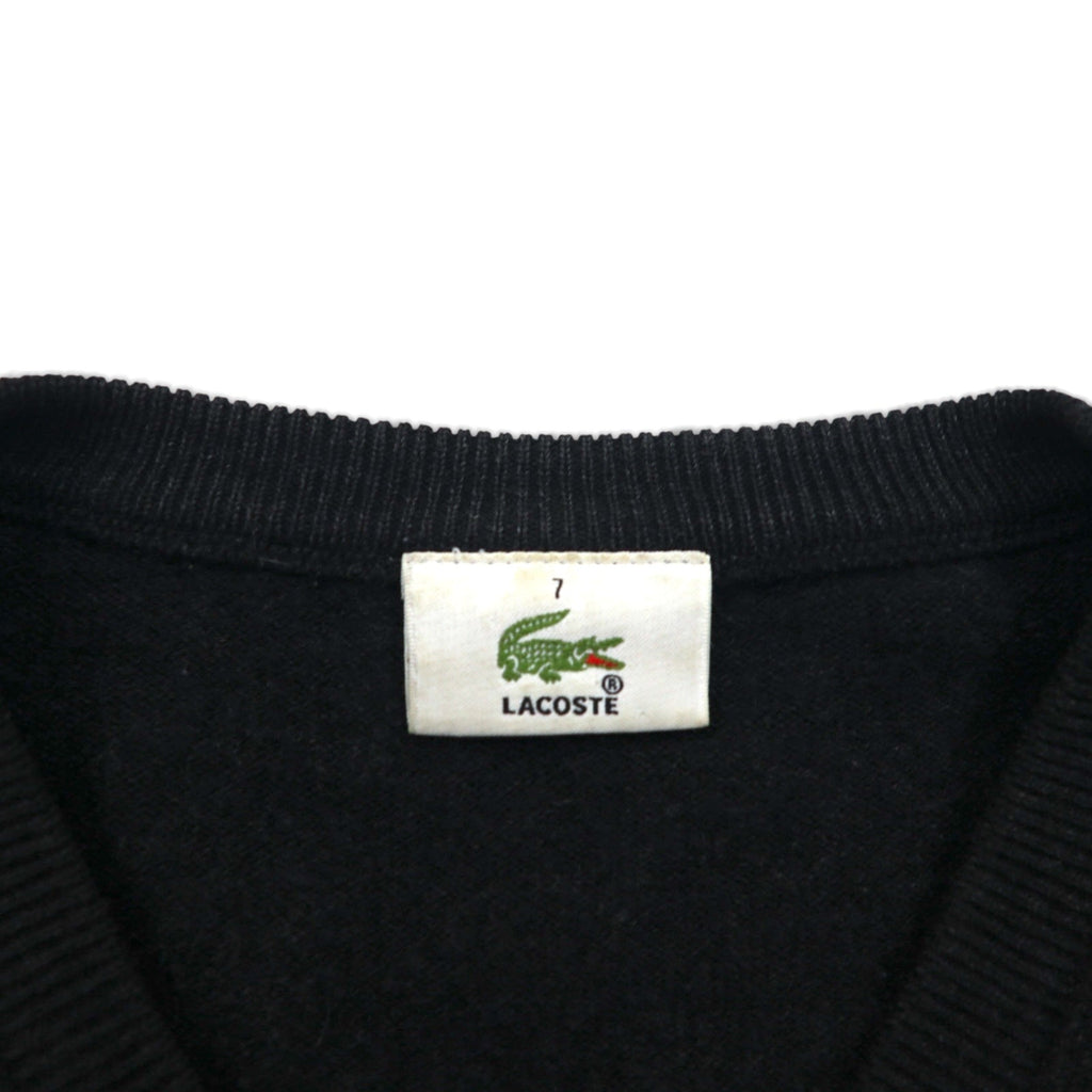 LACOSTE Vネック セーター ニット XL グレー ウール ワンポイントロゴ