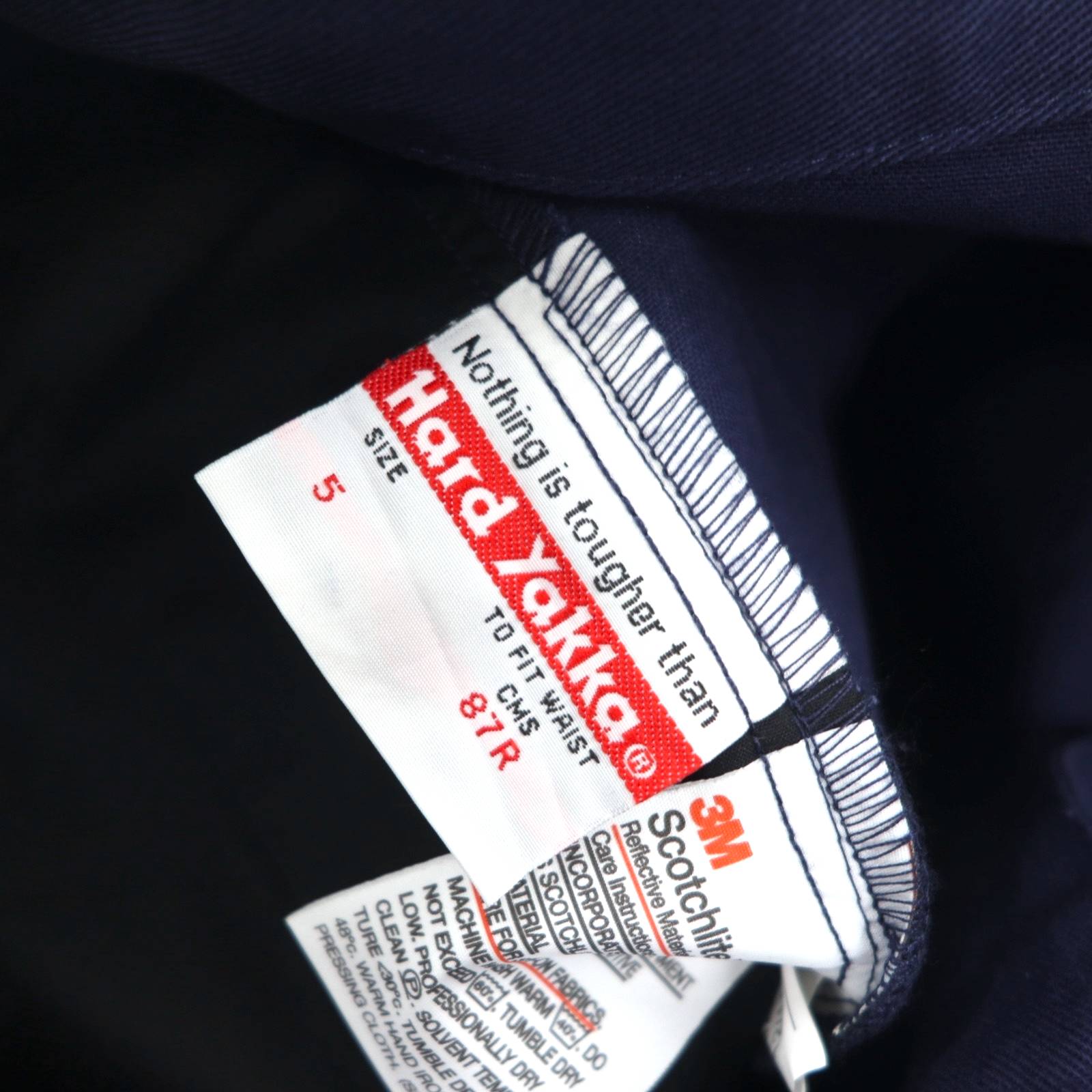 Hard Yakka Pantaloni da Lavoro con Pinces Riflettenti L Blu Navy Cotone 3M Scotchlite Nuovo