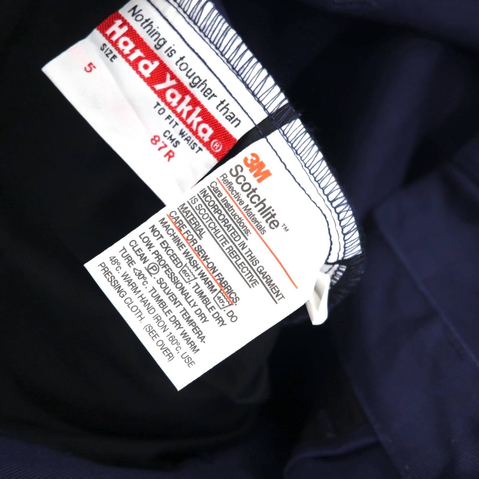 Hard Yakka Pantaloni da Lavoro con Pinces Riflettenti L Blu Navy Cotone 3M Scotchlite Nuovo