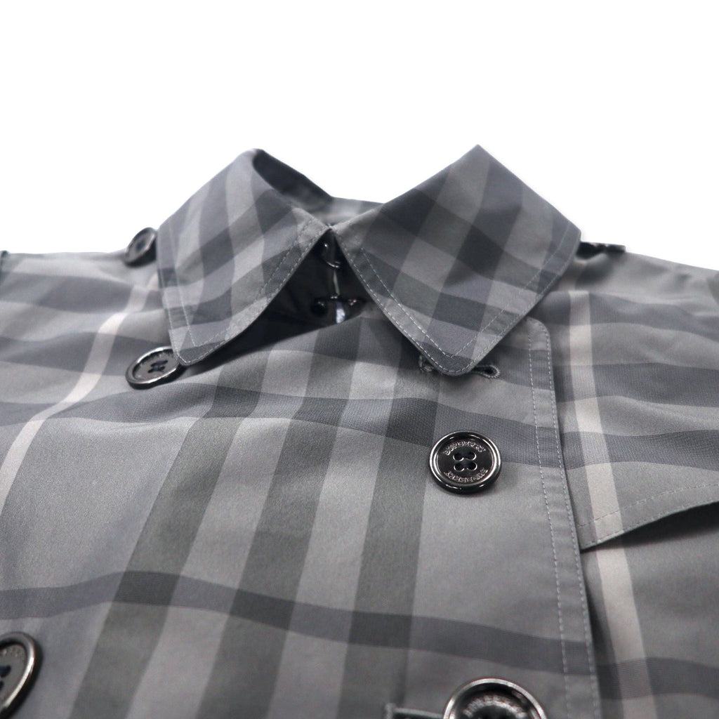 BURBERRY trench coat Nova Check, taglia 38, grigio, poliestere, made in Japan