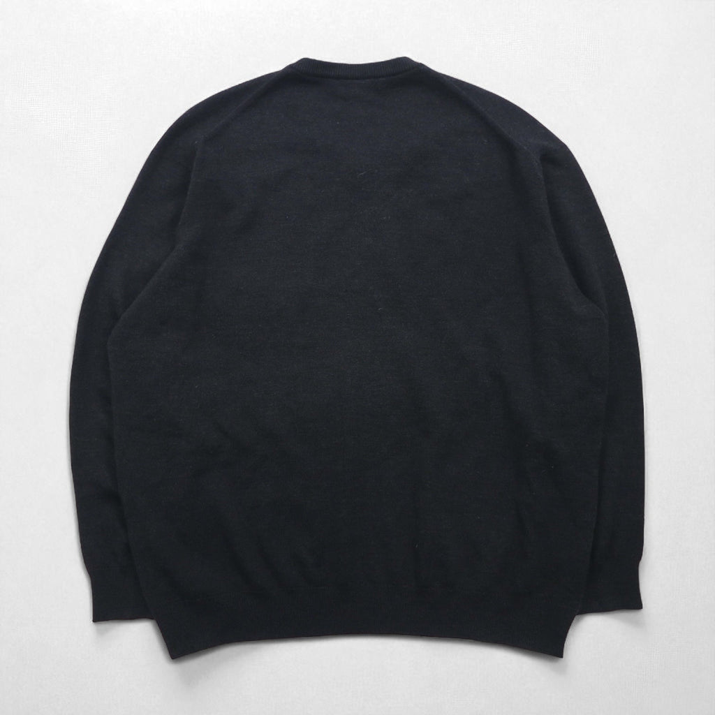 LACOSTE Vネック セーター ニット XL グレー ウール ワンポイントロゴ