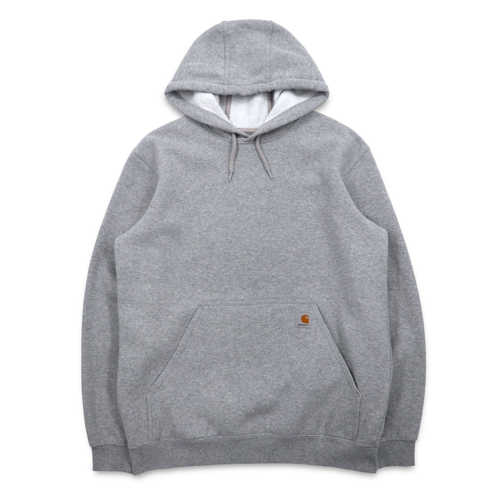 Carhartt - Felpa con cappuccio pullover a vestibilità comoda, taglia M, grigio, in cotone di peso medio, K121, made in Messico