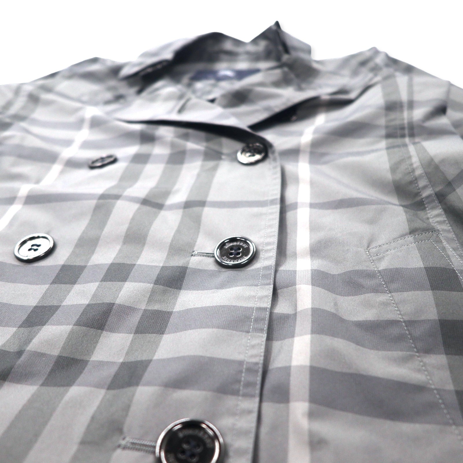 BURBERRY trench coat Nova Check, taglia 38, grigio, poliestere, made in Japan