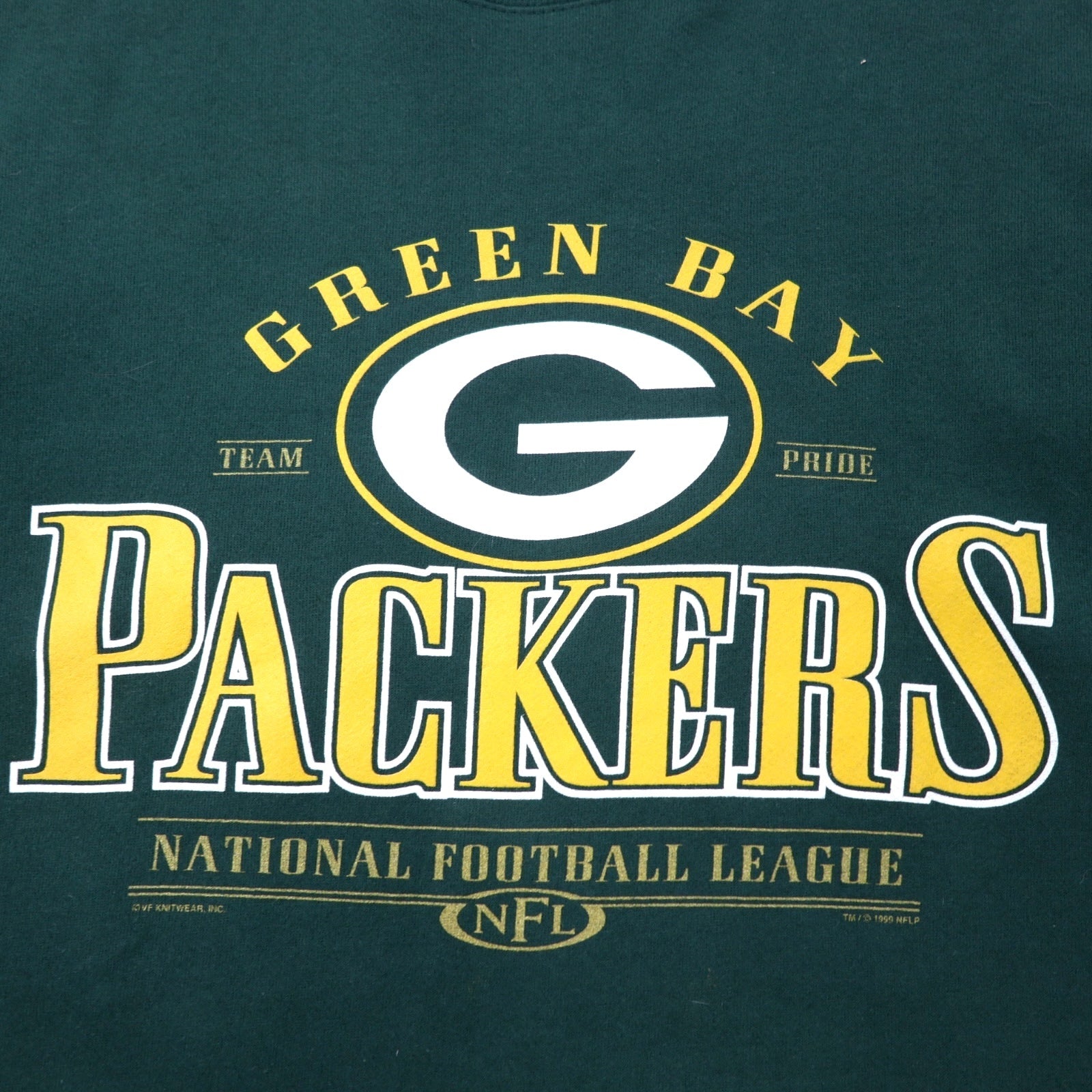 Lee SPORT Prodotto negli USA anni '90 NFL Packers Felpa stampata XL Verde Cotone Felpato Internamente Taglia Grande