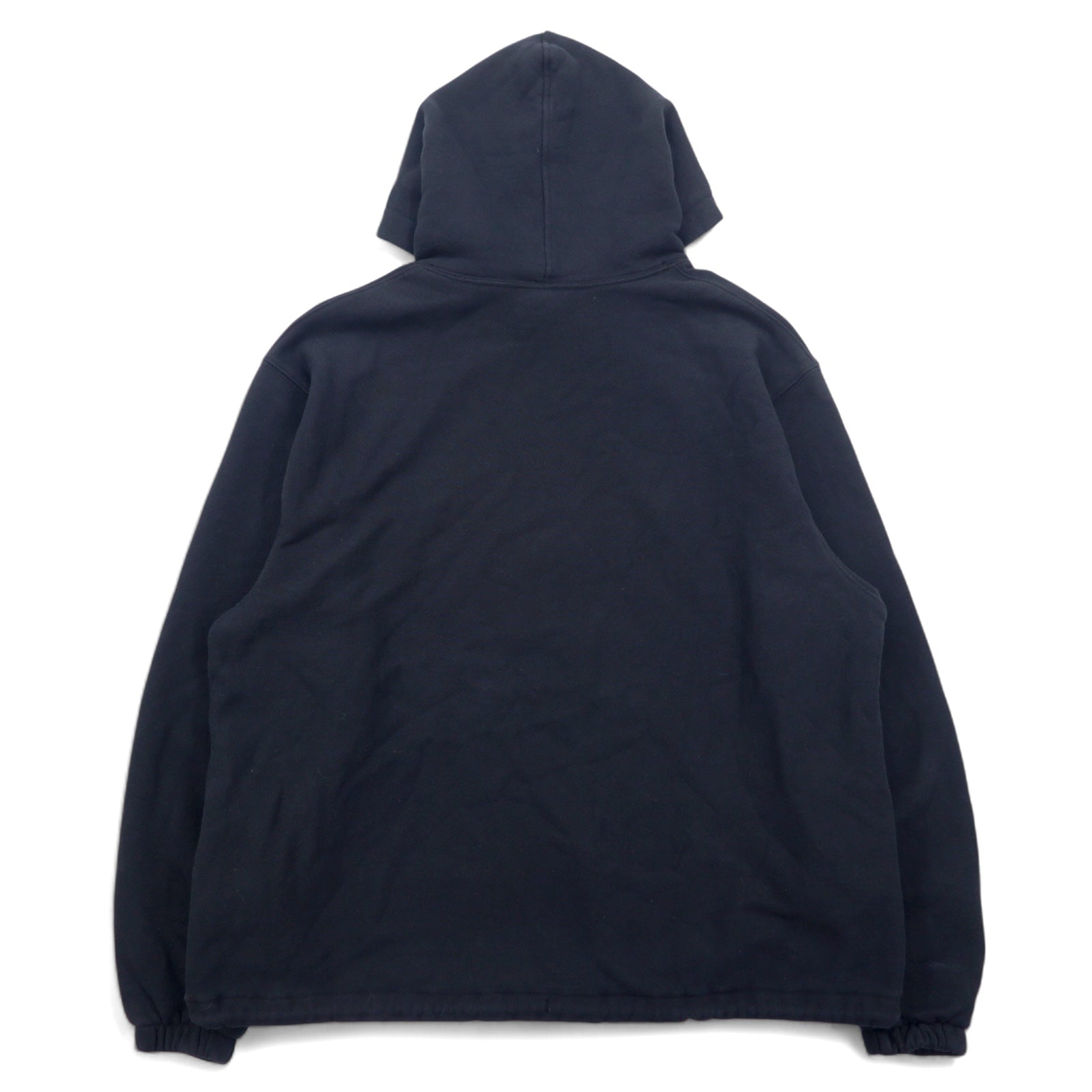Champion Reverse Weave REVERSE WEAVE Felpa con cappuccio pullover XL Nera Cotone Coulisse Etichetta blu monocromo Reprint
