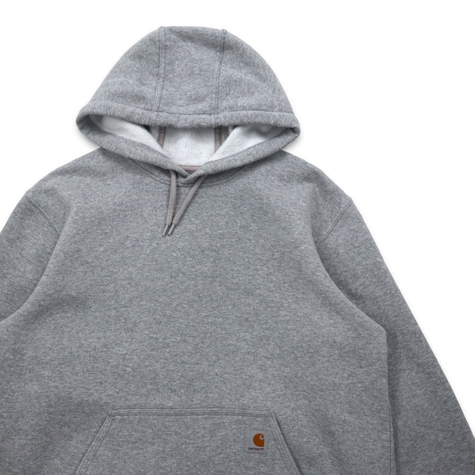 Carhartt - Felpa con cappuccio pullover a vestibilità comoda, taglia M, grigio, in cotone di peso medio, K121, made in Messico