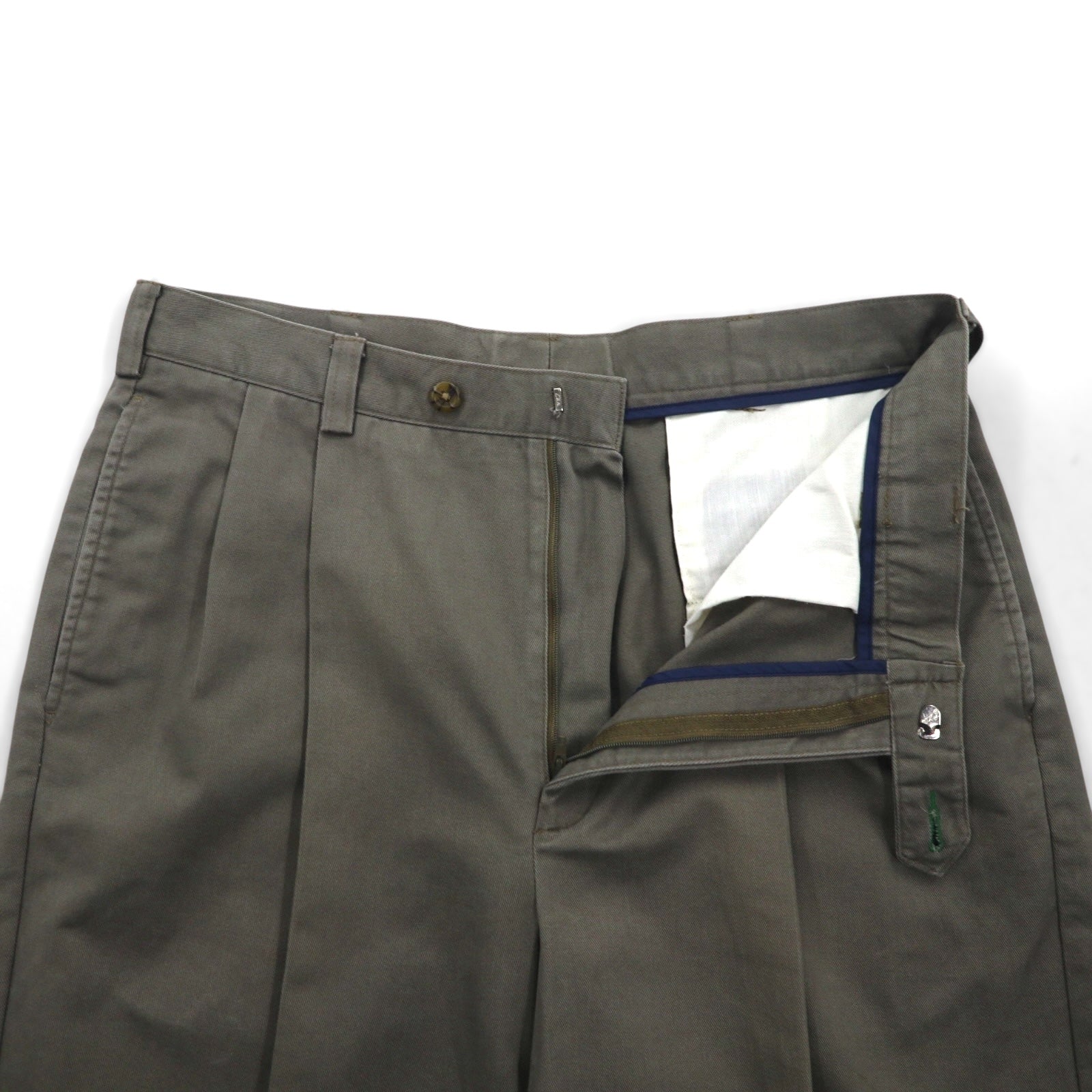 TOMMY HILFIGER 90年代 2タック ワイド チノパンツ L ベージュ コットン プリーツ センタープレス