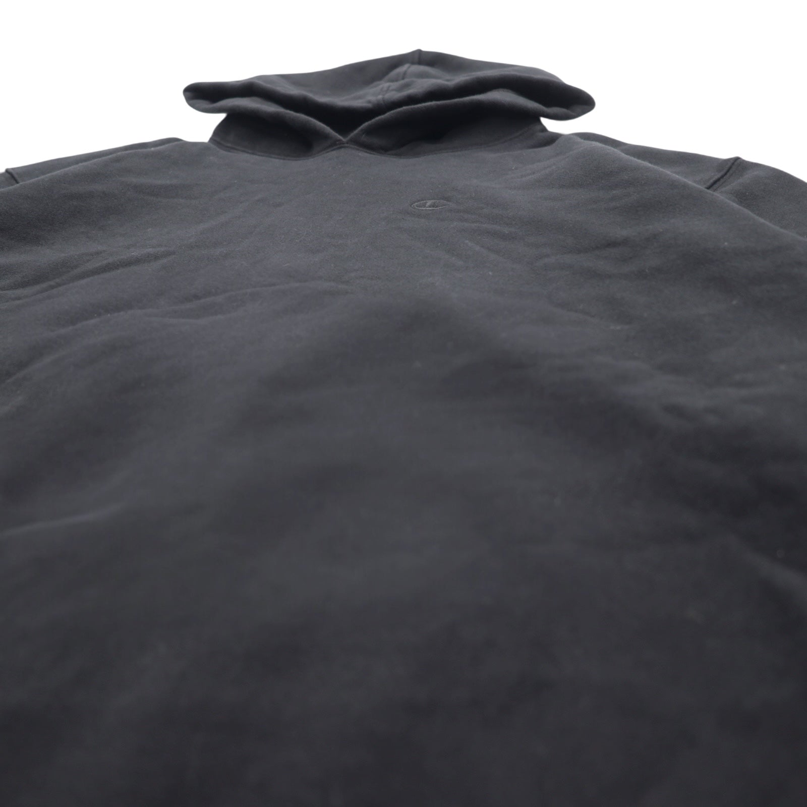 Champion Reverse Weave REVERSE WEAVE Felpa con cappuccio pullover XL Nera Cotone Coulisse Etichetta blu monocromo Reprint