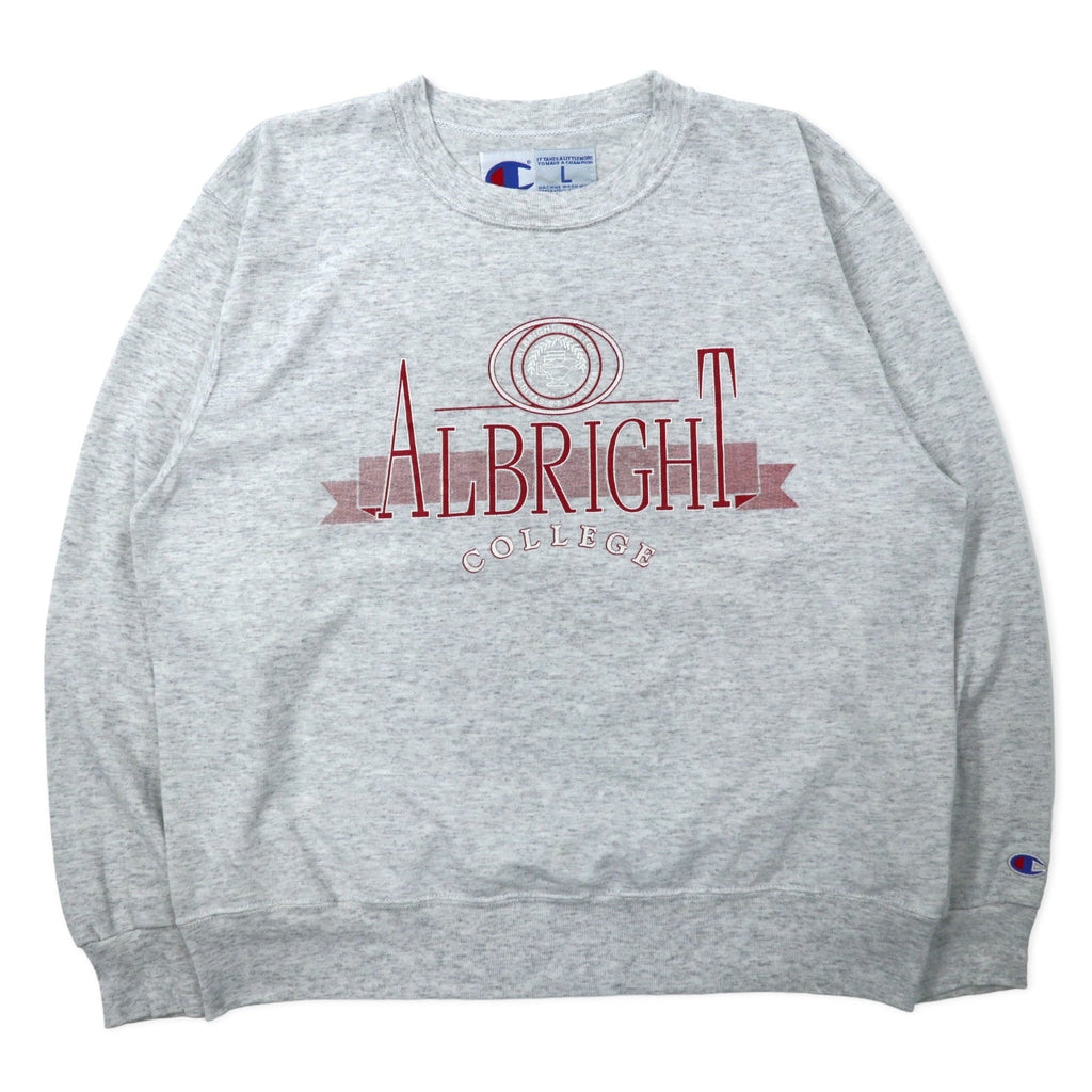 Champion Made in USA Anni '90 College Print Felpa L Grigia Cotone ALBRIGHT COLLEGE