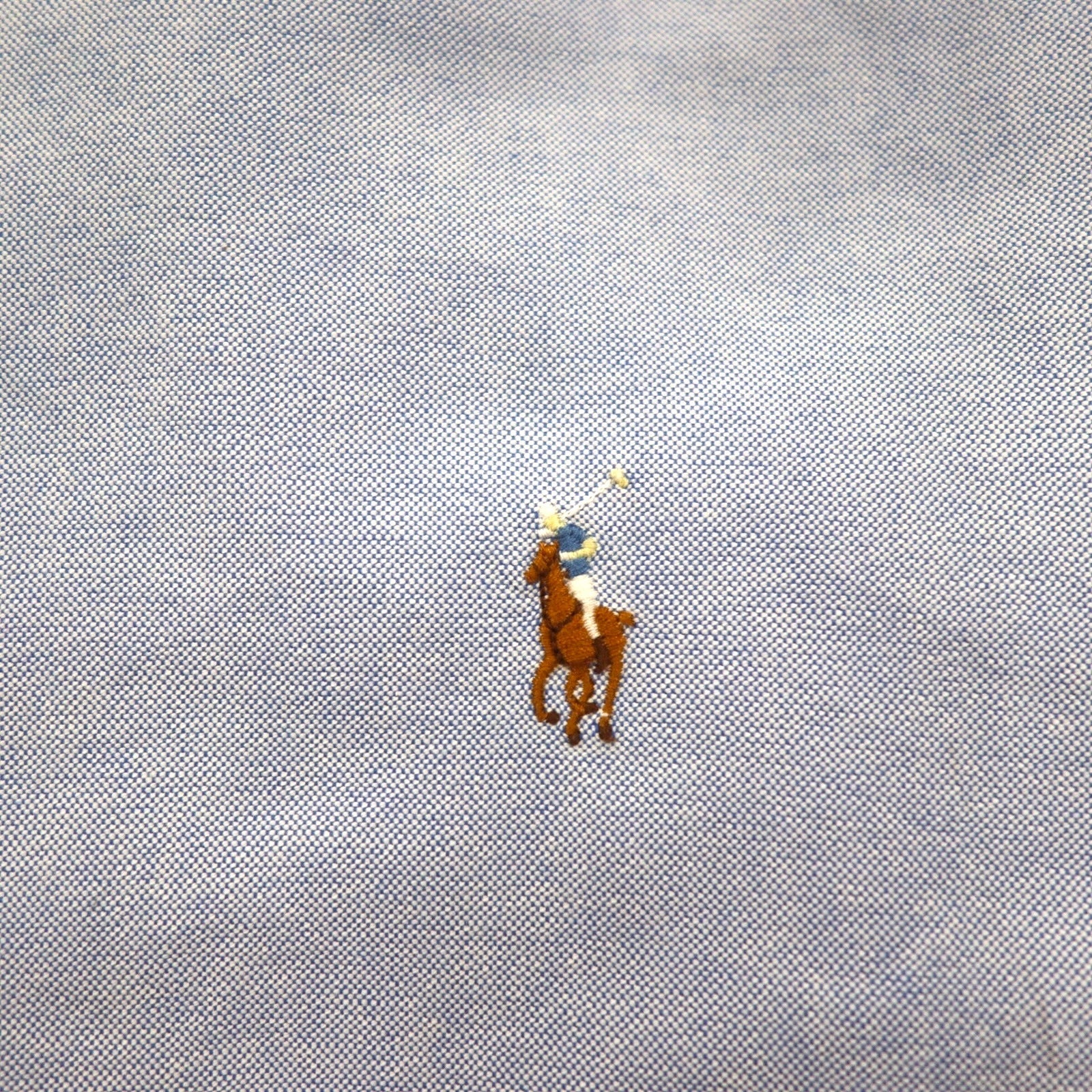 Ralph Lauren anni '90 camicia Oxford a maniche corte con bottoni a L, ricamo piccolo pony blu