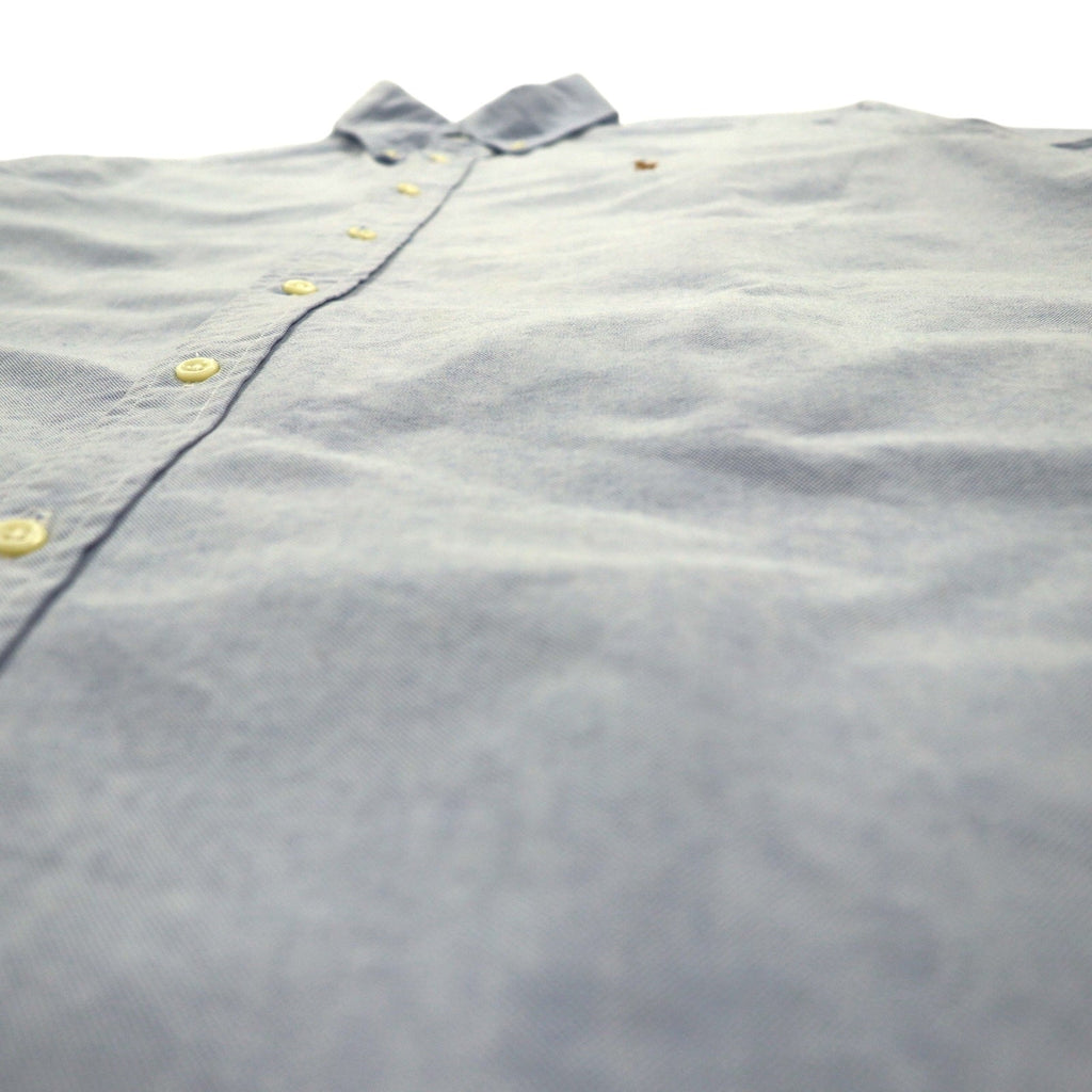 Ralph Lauren anni '90 camicia Oxford a maniche corte con bottoni a L, ricamo piccolo pony blu