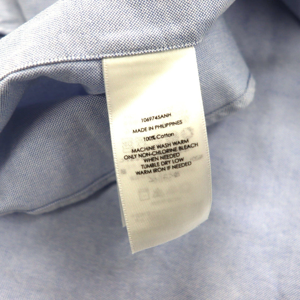 Ralph Lauren anni '90 camicia Oxford a maniche corte con bottoni a L, ricamo piccolo pony blu