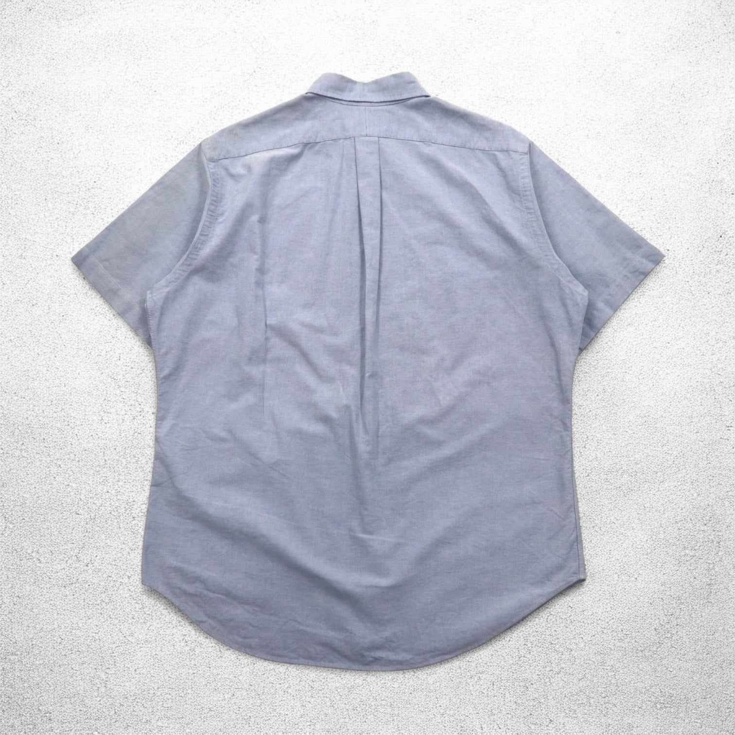 Ralph Lauren anni '90 camicia Oxford a maniche corte con bottoni a L, ricamo piccolo pony blu