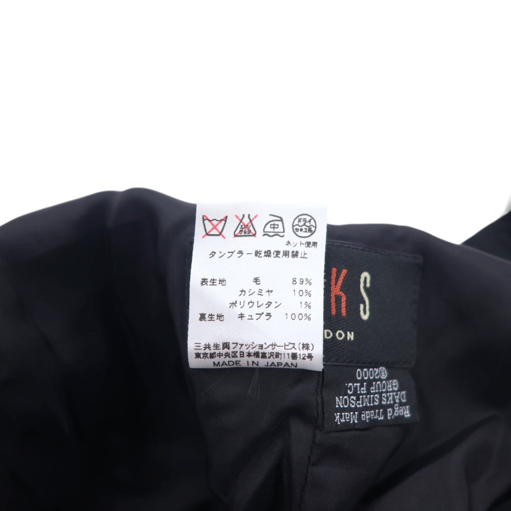 DAKS カシミヤ混 タック センタープレス スラックスパンツ M ブラック ウール 日本製