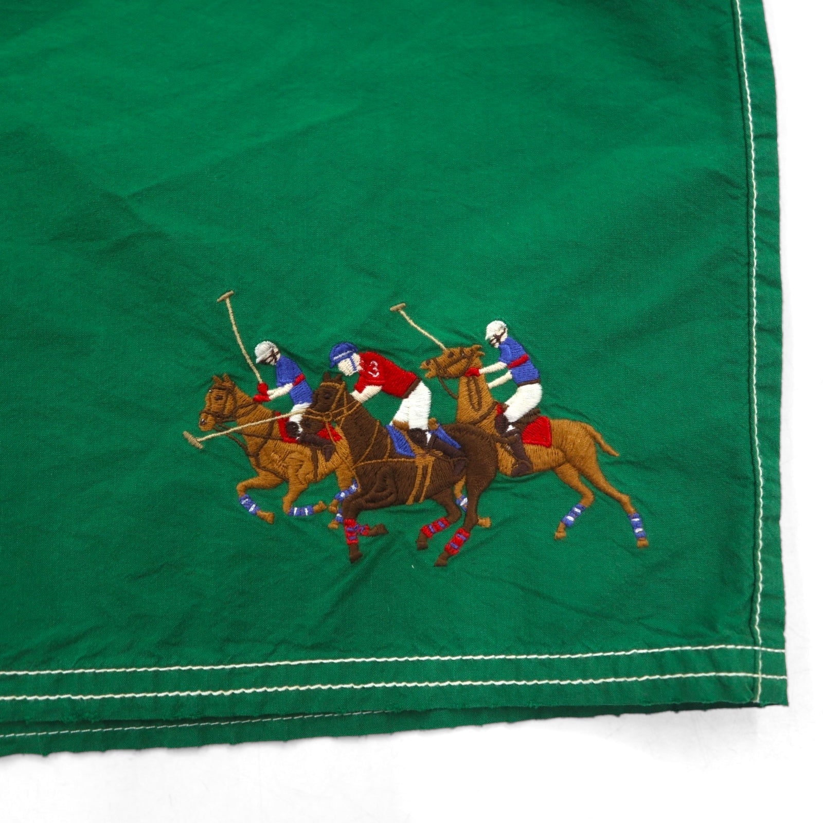 Polo by Ralph Lauren Pantaloncini da bagno anfibi L verdi in cotone e nylon con ricamo Polo Player