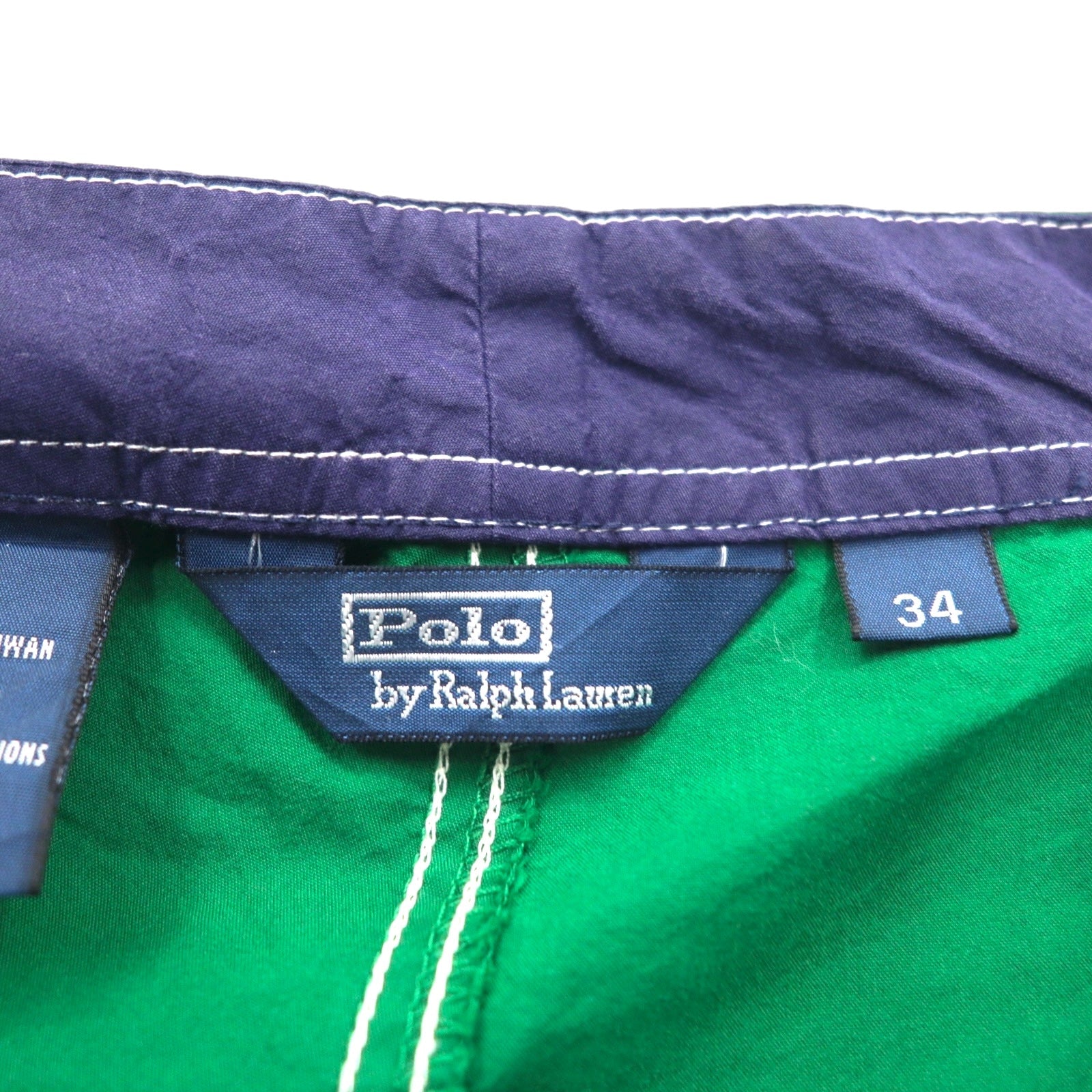 Polo by Ralph Lauren Pantaloncini da bagno anfibi L verdi in cotone e nylon con ricamo Polo Player