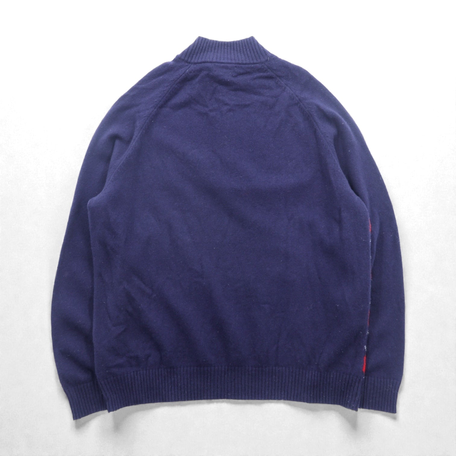 Brooks Brothers ハーフジップ ニット セーター XL ネイビー ウール アーガイル