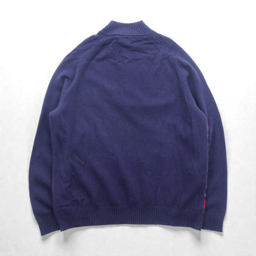 Brooks Brothers ハーフジップ ニット セーター XL ネイビー ウール アーガイル