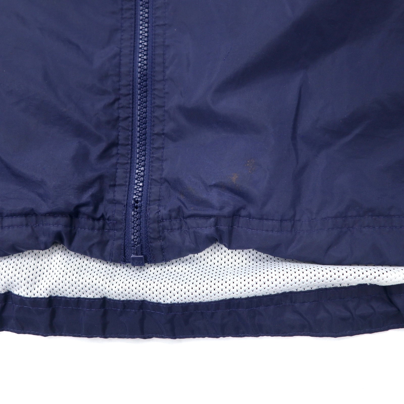 Giacca a vento Adidas anni '90, nylon, taglia L, blu navy, 3 strisce, etichetta bandiera, oversize