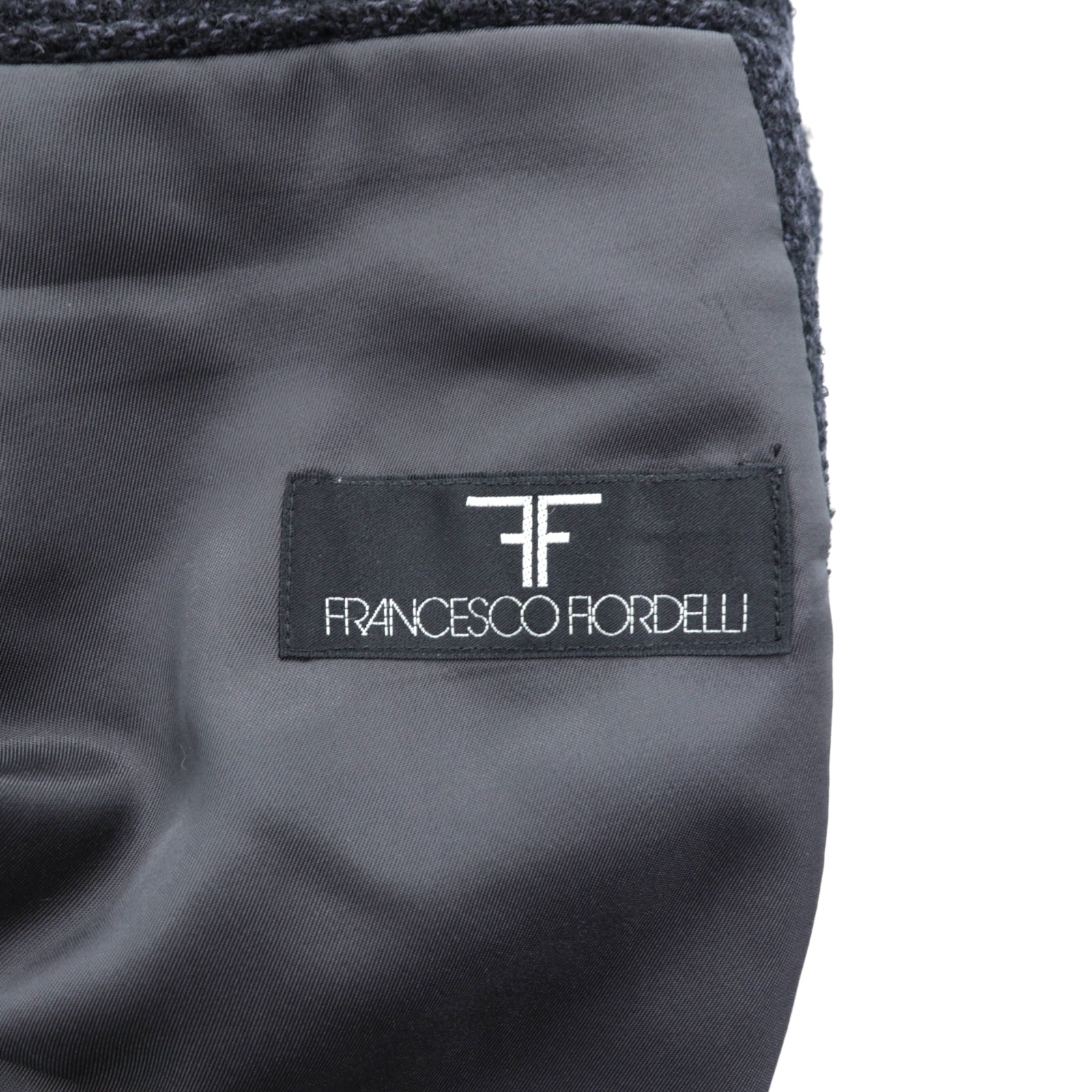 FRANCESCO FIORDELLI ツイード 2B テーラードジャケット ブレザー M ウール チャコールグレー