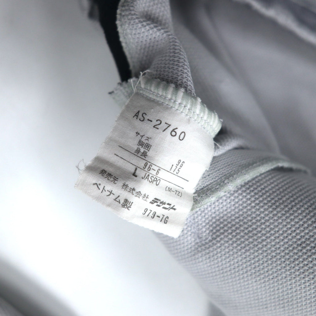 adidas anni '90, prodotta da Descente, tuta da ginnastica (giacca e pantaloni) taglia L, grigia, a 3 strisce