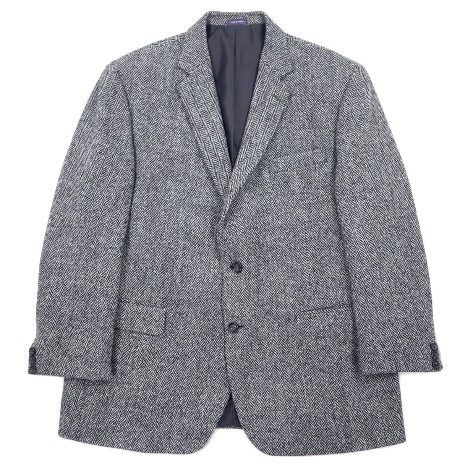 Harris Tweed × STAFFORD Giacca sartoriale in tweed L Grigio Lana CLASSIC FIT Made in Messico