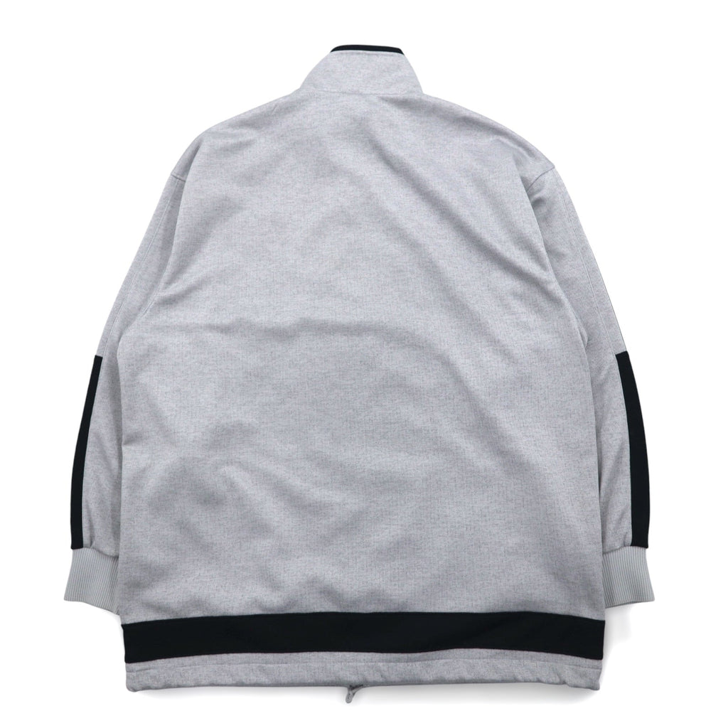 adidas anni '90, prodotta da Descente, tuta da ginnastica (giacca e pantaloni) taglia L, grigia, a 3 strisce