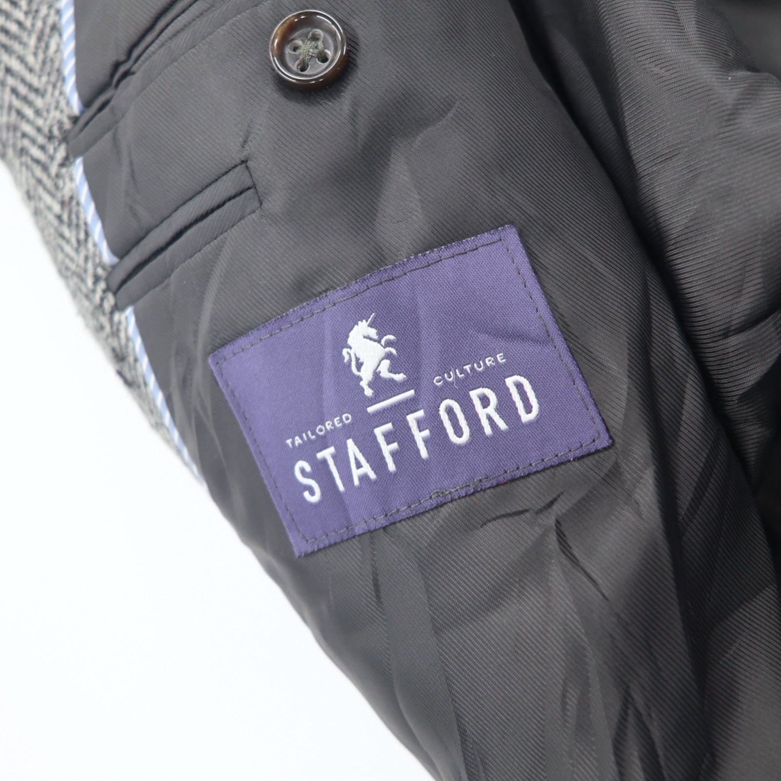 Harris Tweed × STAFFORD Giacca sartoriale in tweed L Grigio Lana CLASSIC FIT Made in Messico
