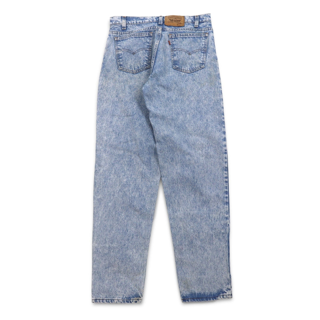 Levi's anni '90 USA 550 Chemical Wash Tapered Jeans M Blu Chiusura con zip Relaxed fit 40550 0218
