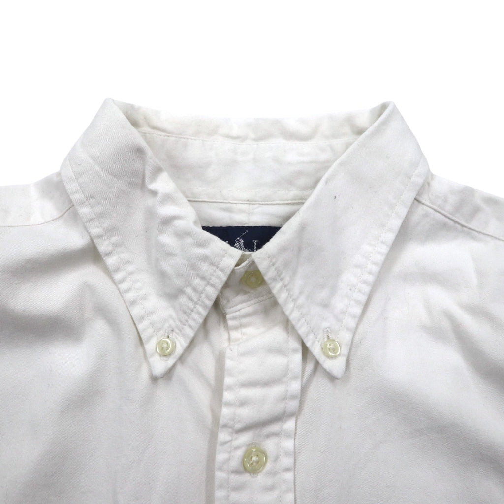 Ralph Lauren Anni '90 BLAKE Camicia a maniche corte Oxford con bottoni XL bianca con piccolo ricamo pony