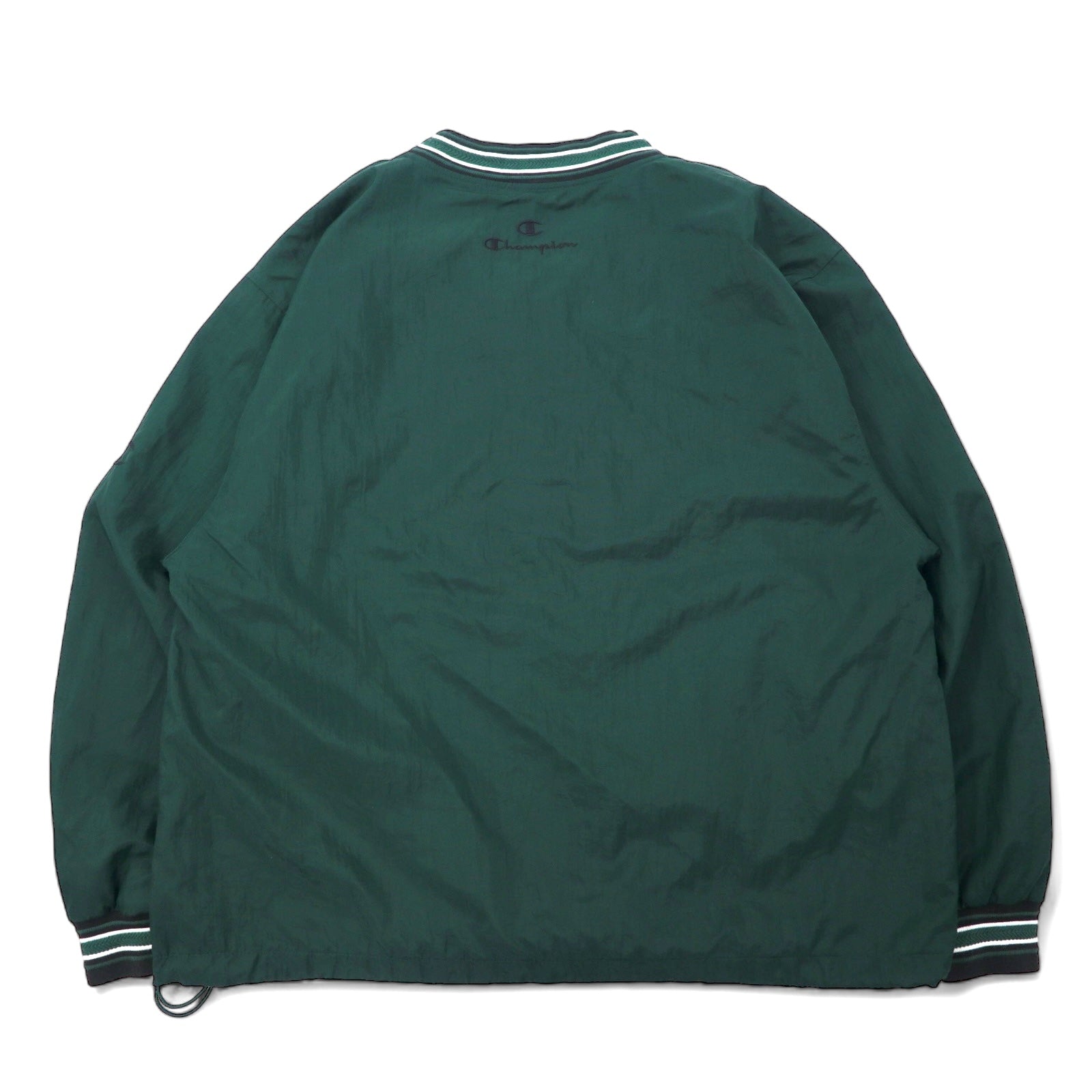 Champion anni '90 - Giacca a vento in nylon a righe, taglia L, verde, stile college ROYSA, oversize