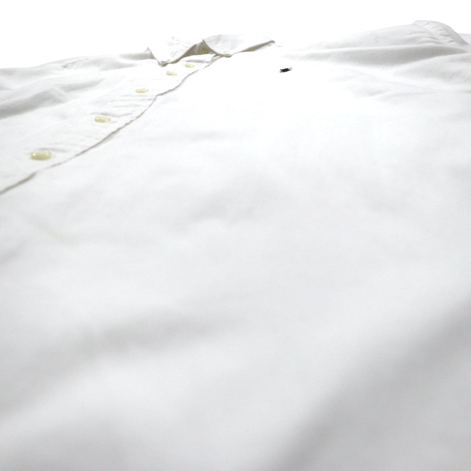 Ralph Lauren Anni '90 BLAKE Camicia a maniche corte Oxford con bottoni XL bianca con piccolo ricamo pony