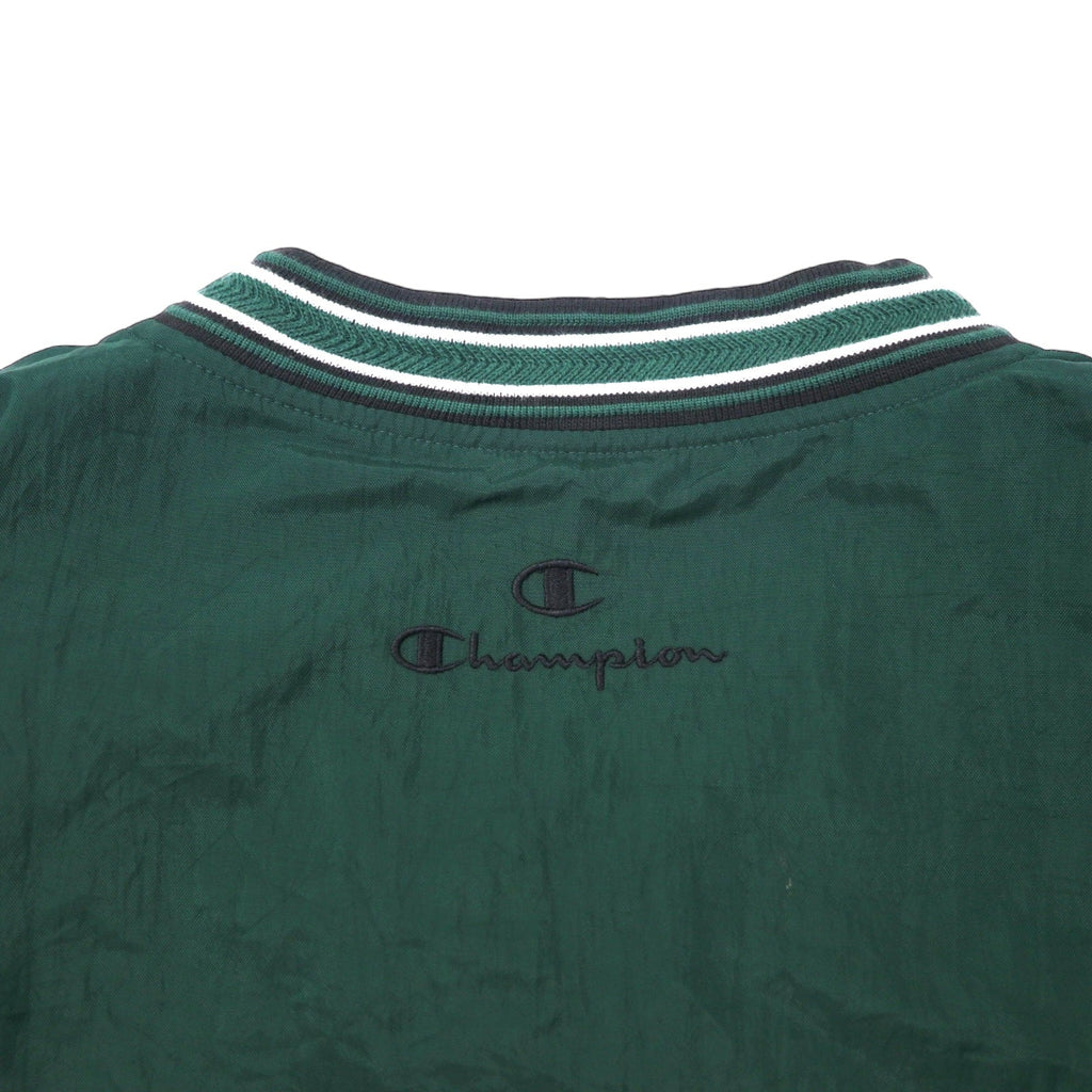 Champion anni '90 - Giacca a vento in nylon a righe, taglia L, verde, stile college ROYSA, oversize