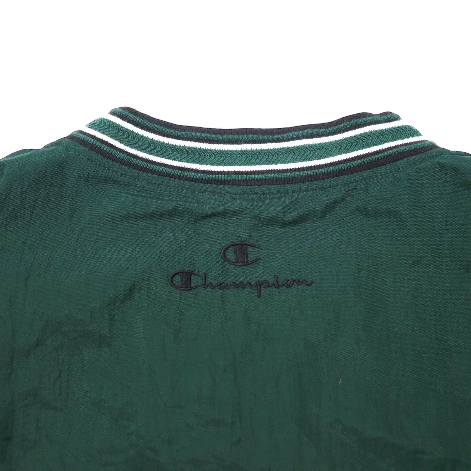 Champion anni '90 - Giacca a vento in nylon a righe, taglia L, verde, stile college ROYSA, oversize