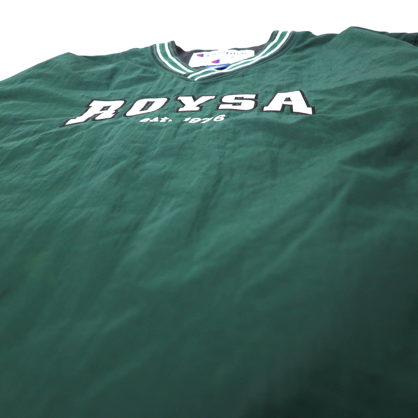 Champion anni '90 - Giacca a vento in nylon a righe, taglia L, verde, stile college ROYSA, oversize