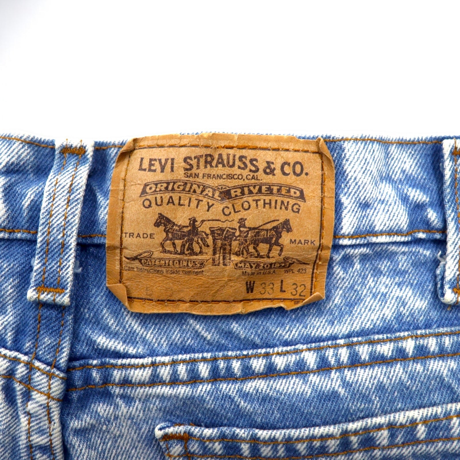Levi's anni '90 USA 550 Chemical Wash Tapered Jeans M Blu Chiusura con zip Relaxed fit 40550 0218
