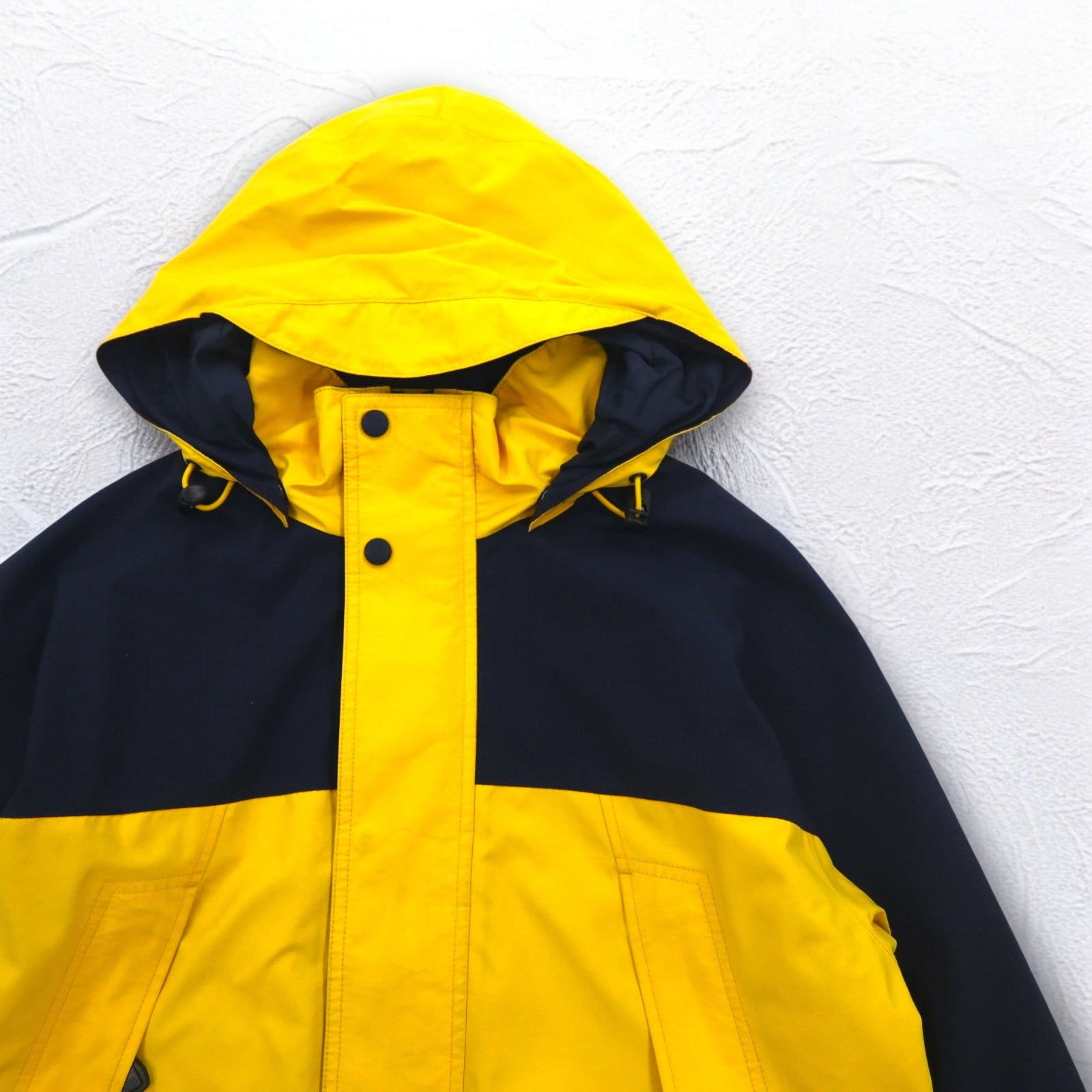 Eddie Bauer anni '90 EBTEK GORE-TEX Mountain Parka L Giallo con coulisse, cappuccio staccabile
